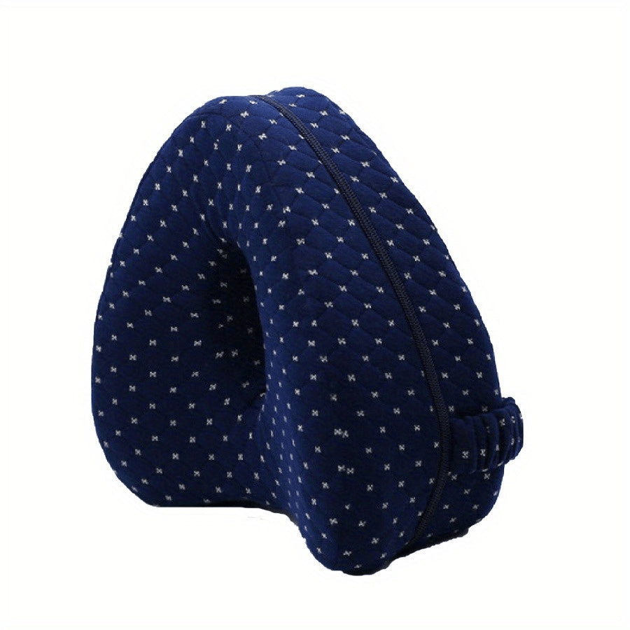 Ergonomisch memory foam kniekussen, wit, voor zijslapers; verlicht gewrichtspijn en bevordert rug- en heupuitlijning.