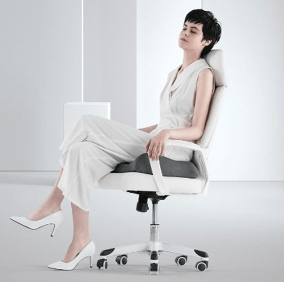 Ergonomisch zitkussen, drukverlagend, ademend materiaal, modern design, comfortabele ondersteuning rug en heupen.