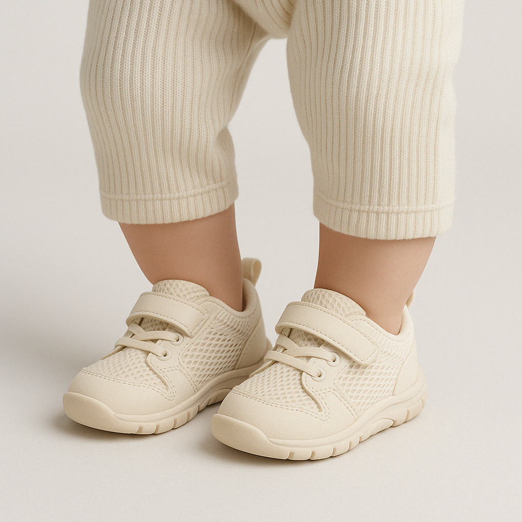 Flexibele Ember barefoot babyschoenen, zacht en ademend, met antislip zool. Perfect voor comfort en natuurlijke voetontwikkel