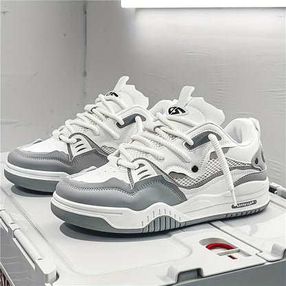 "Geometrische Ryker sneakers in geel, grijs of zwart voor heren, met ademend PU-materiaal en duurzame rubberzool."