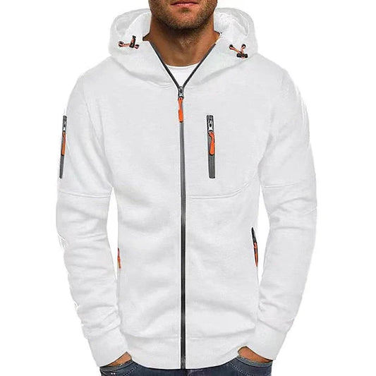 "Grijze Maximilian heren hoodie voor comfort en stijl, superzachte stof, verstelbare capuchon en duurzame afwerking."