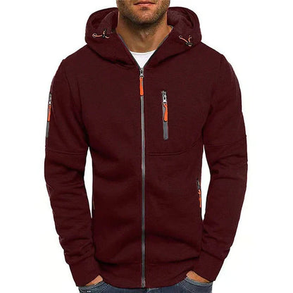 "Grijze Maximilian heren hoodie voor comfort en stijl, superzachte stof, verstelbare capuchon en duurzame afwerking."
