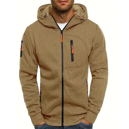 "Grijze Maximilian heren hoodie voor comfort en stijl, superzachte stof, verstelbare capuchon en duurzame afwerking."