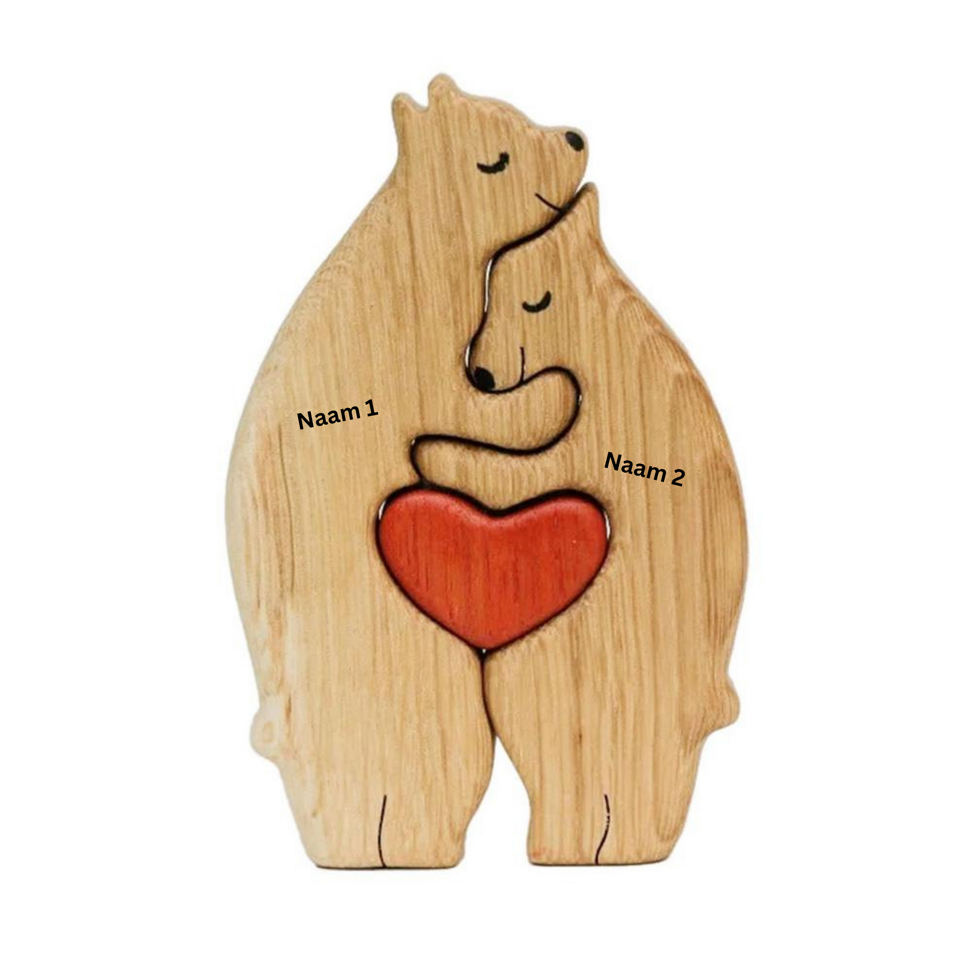 "Handgemaakte houten berenbeeldjes familie; unieke decoratie; personaliseerbaar; duurzaam materiaal; home accessoires"