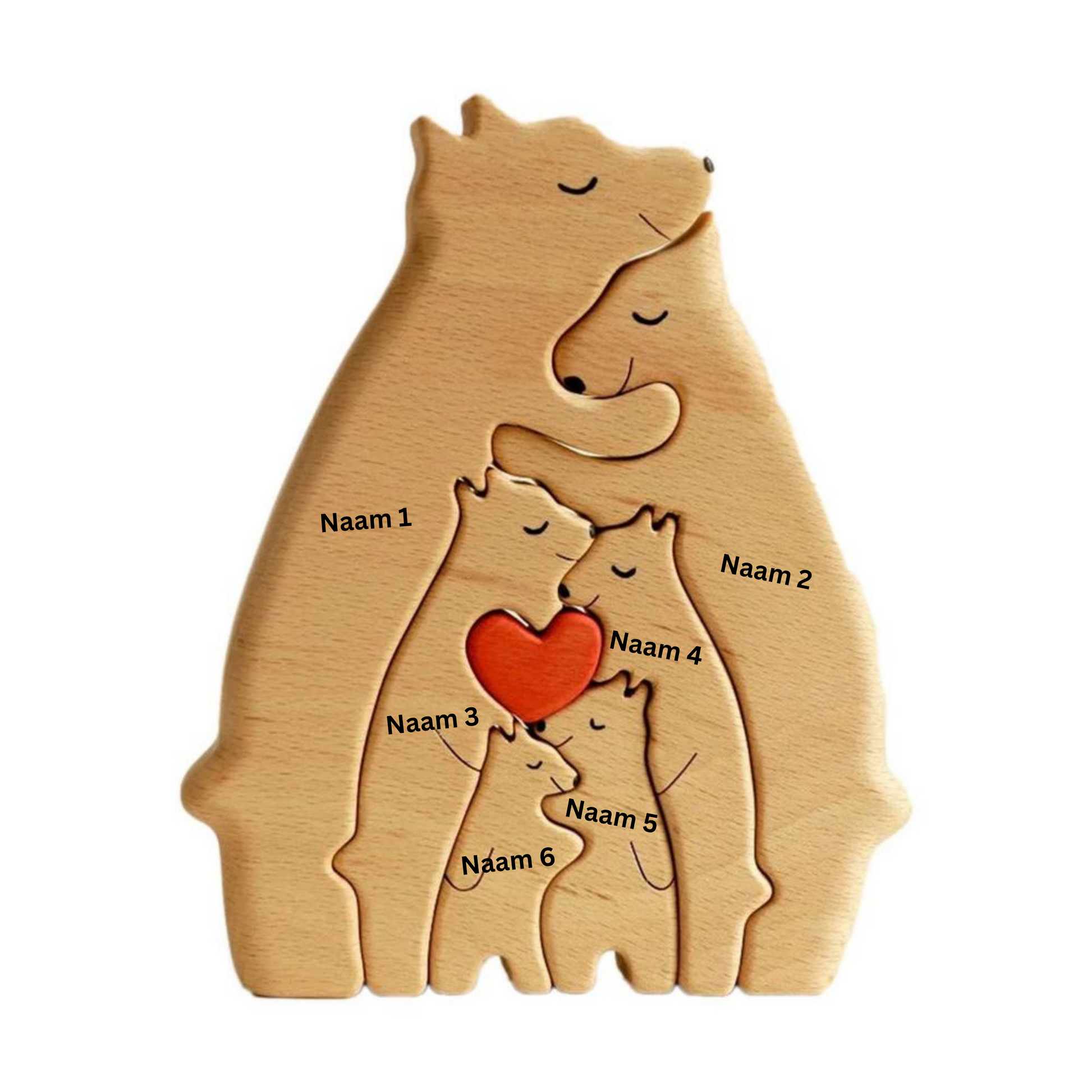 "Handgemaakte houten berenbeeldjes familie; unieke decoratie; personaliseerbaar; duurzaam materiaal; home accessoires"
