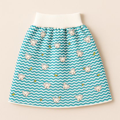 "Herbruikbare baby training pants, comfortabel en milieuvriendelijk, met schattige blauwe beertjes en roze hondjes patroon."