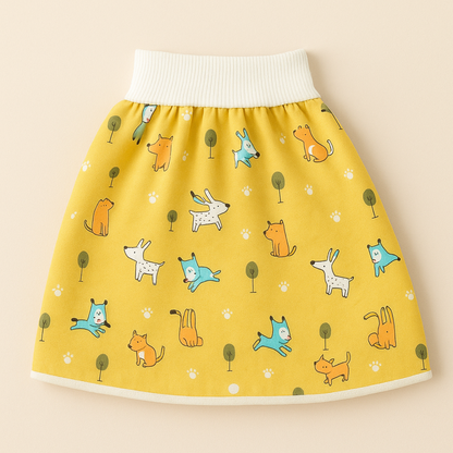 "Herbruikbare baby training pants, comfortabel en milieuvriendelijk, met schattige blauwe beertjes en roze hondjes patroon."