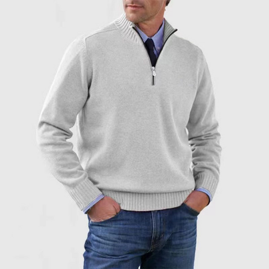 "Heren casual trui, halve rits, diverse kleuren, stijlvolle kraag, veelzijdig en comfortabel design. Perfect voor elke gelege