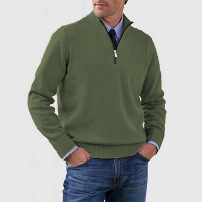 "Heren casual trui, halve rits, diverse kleuren, stijlvolle kraag, veelzijdig en comfortabel design. Perfect voor elke gelege