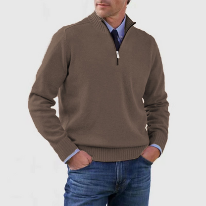 "Heren casual trui, halve rits, diverse kleuren, stijlvolle kraag, veelzijdig en comfortabel design. Perfect voor elke gelege
