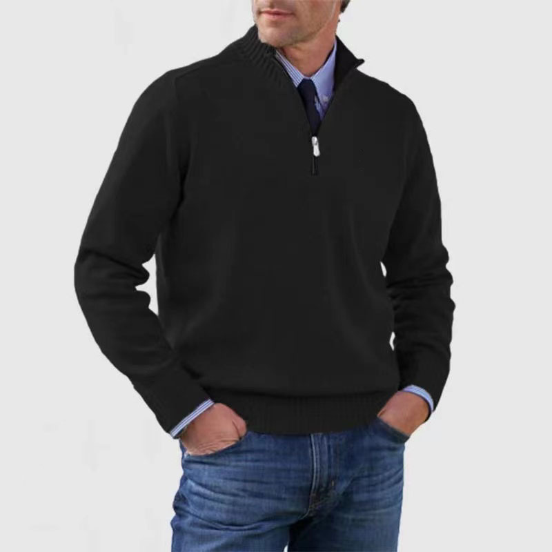 "Heren casual trui, halve rits, diverse kleuren, stijlvolle kraag, veelzijdig en comfortabel design. Perfect voor elke gelege