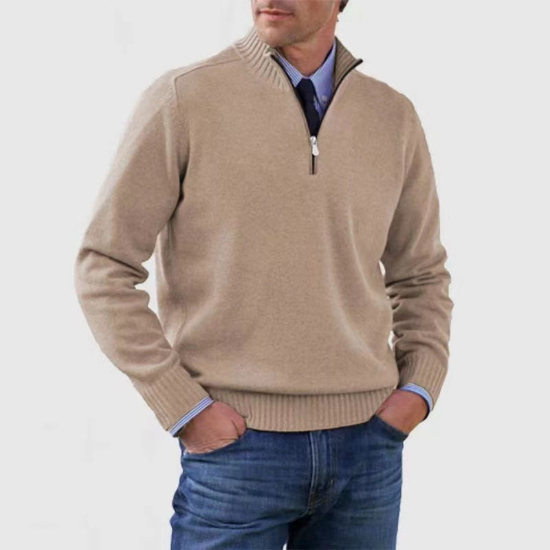 "Heren casual trui, halve rits, diverse kleuren, stijlvolle kraag, veelzijdig en comfortabel design. Perfect voor elke gelege