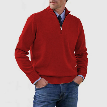 "Heren casual trui, halve rits, diverse kleuren, stijlvolle kraag, veelzijdig en comfortabel design. Perfect voor elke gelege