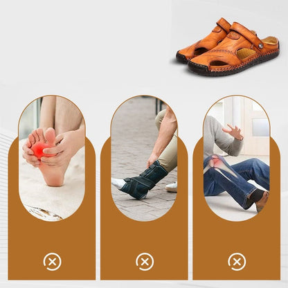 "Heren leren sandalen: klassiek design, duurzaam leer, comfortabele pasvorm, ideaal voor elke outfit."