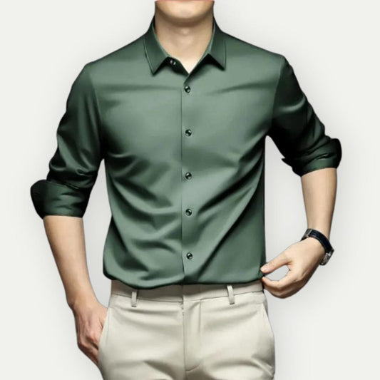 "Heren slim fit overhemd, wit, kreukvrij, stijlvolle en comfortabele pasvorm, geschikt voor zakelijke en informele gelegenhed