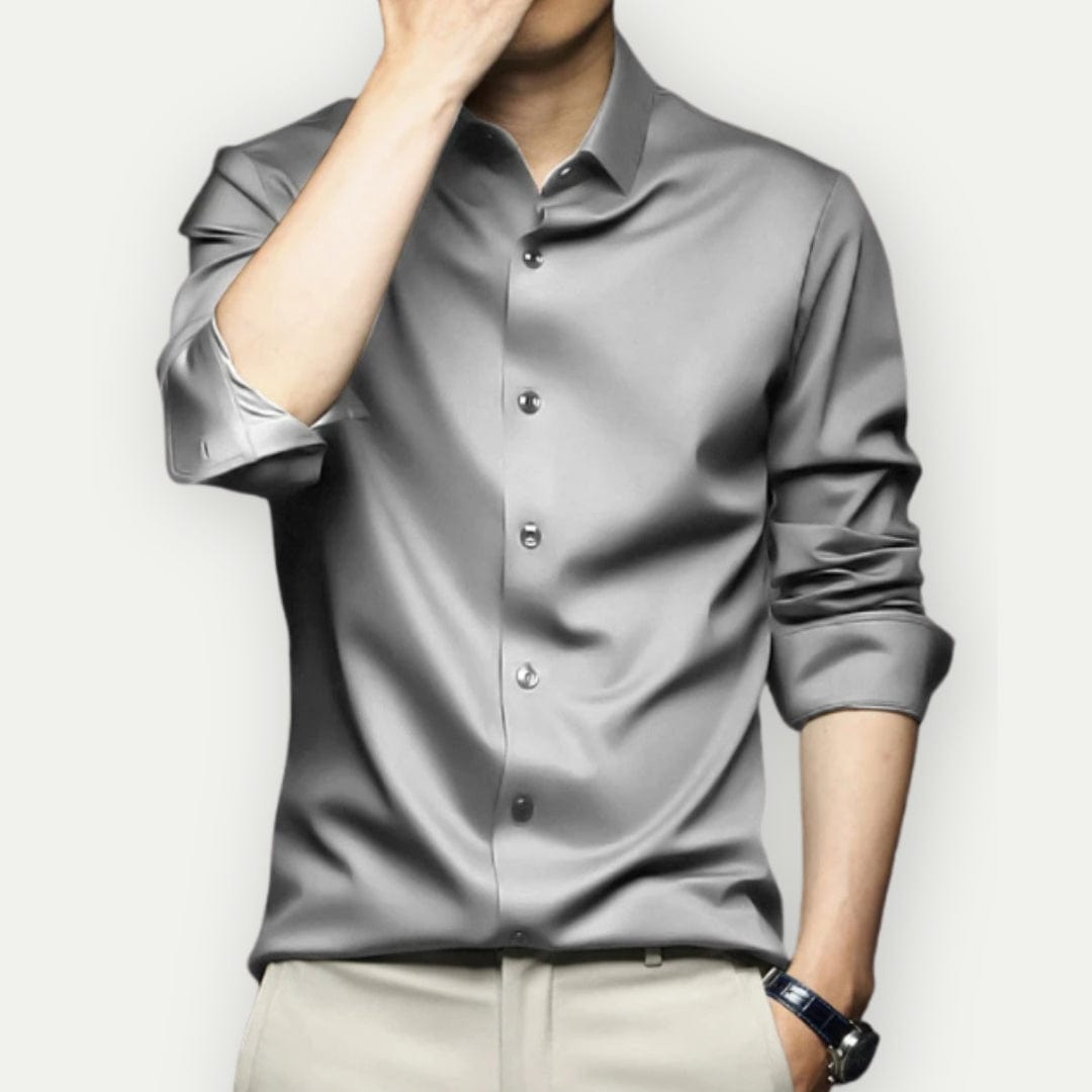 "Heren slim fit overhemd, wit, kreukvrij, stijlvolle en comfortabele pasvorm, geschikt voor zakelijke en informele gelegenhed