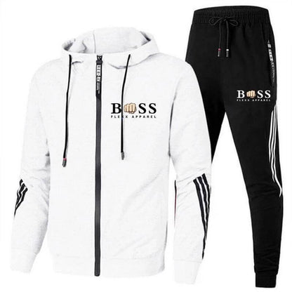 "Heren sportset met ademend T-shirt en comfortabele broek, perfecte pasvorm voor diverse sportactiviteiten."