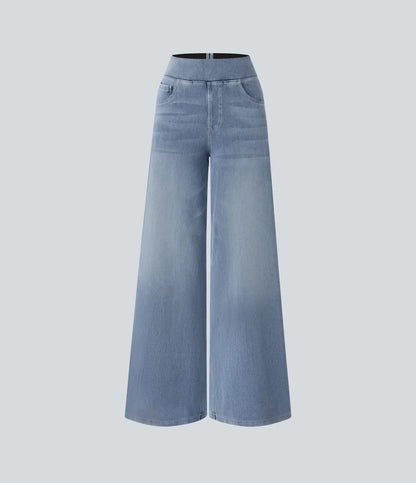 "Hoge taille broek voor vrouwen, elastische stretch, stijlvol zwart, comfortabele en ademende stof, perfect voor elke gelegen