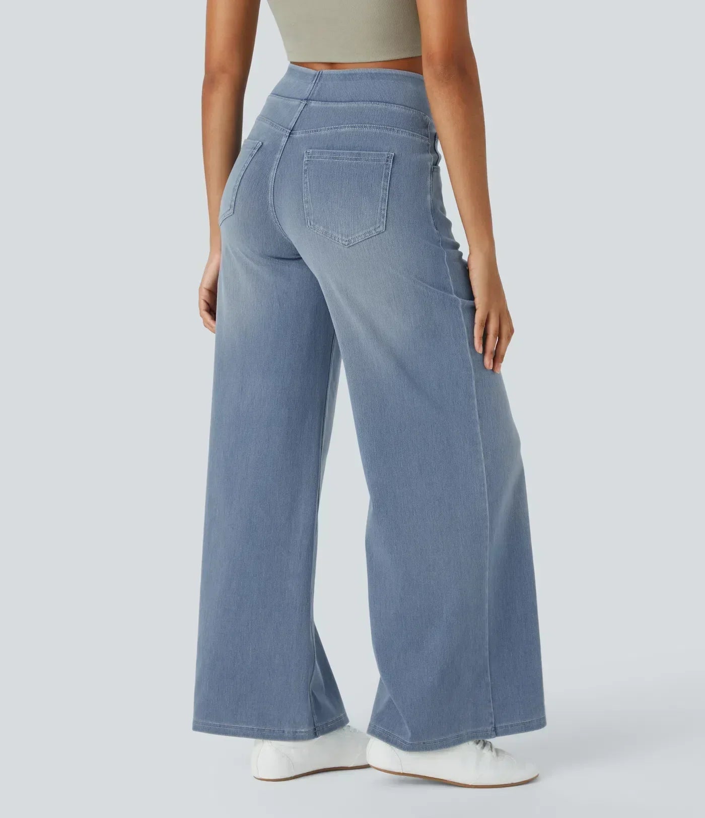 "Hoge taille broek voor vrouwen, elastische stretch, stijlvol zwart, comfortabele en ademende stof, perfect voor elke gelegen