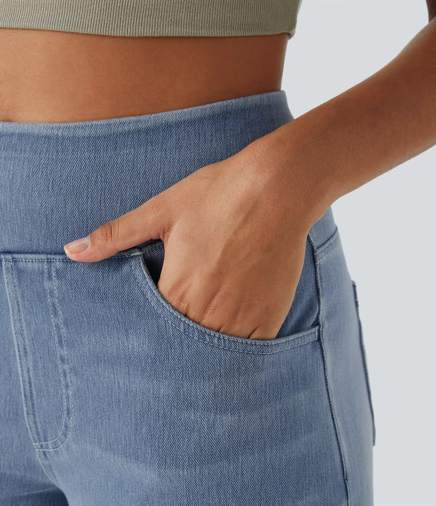 "Hoge taille broek voor vrouwen, elastische stretch, stijlvol zwart, comfortabele en ademende stof, perfect voor elke gelegen