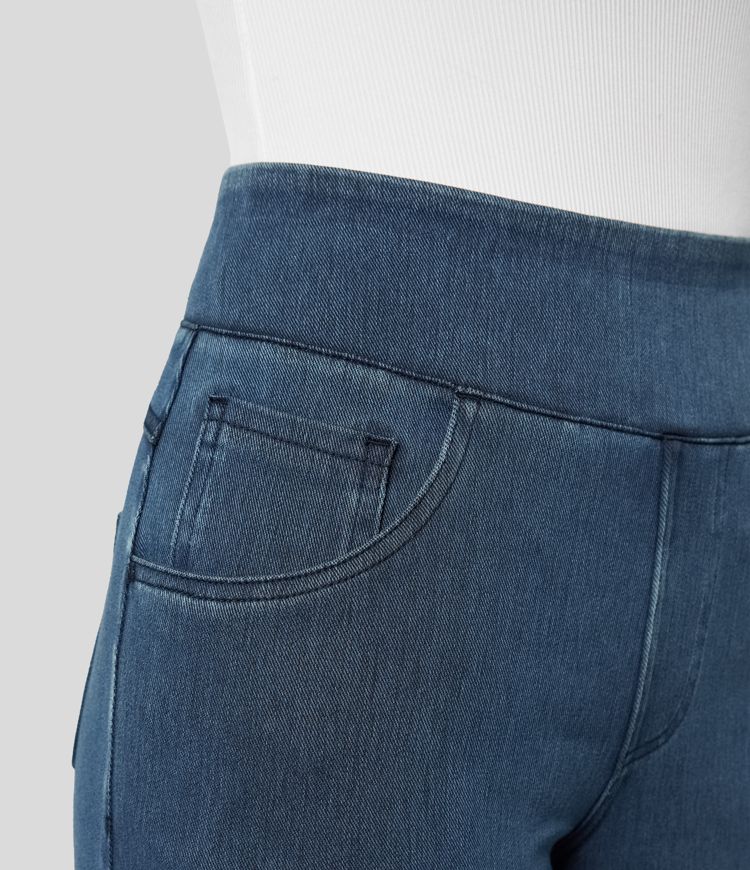 "Hoge taille broek voor vrouwen, elastische stretch, stijlvol zwart, comfortabele en ademende stof, perfect voor elke gelegen