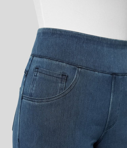 "Hoge taille broek voor vrouwen, elastische stretch, stijlvol zwart, comfortabele en ademende stof, perfect voor elke gelegen