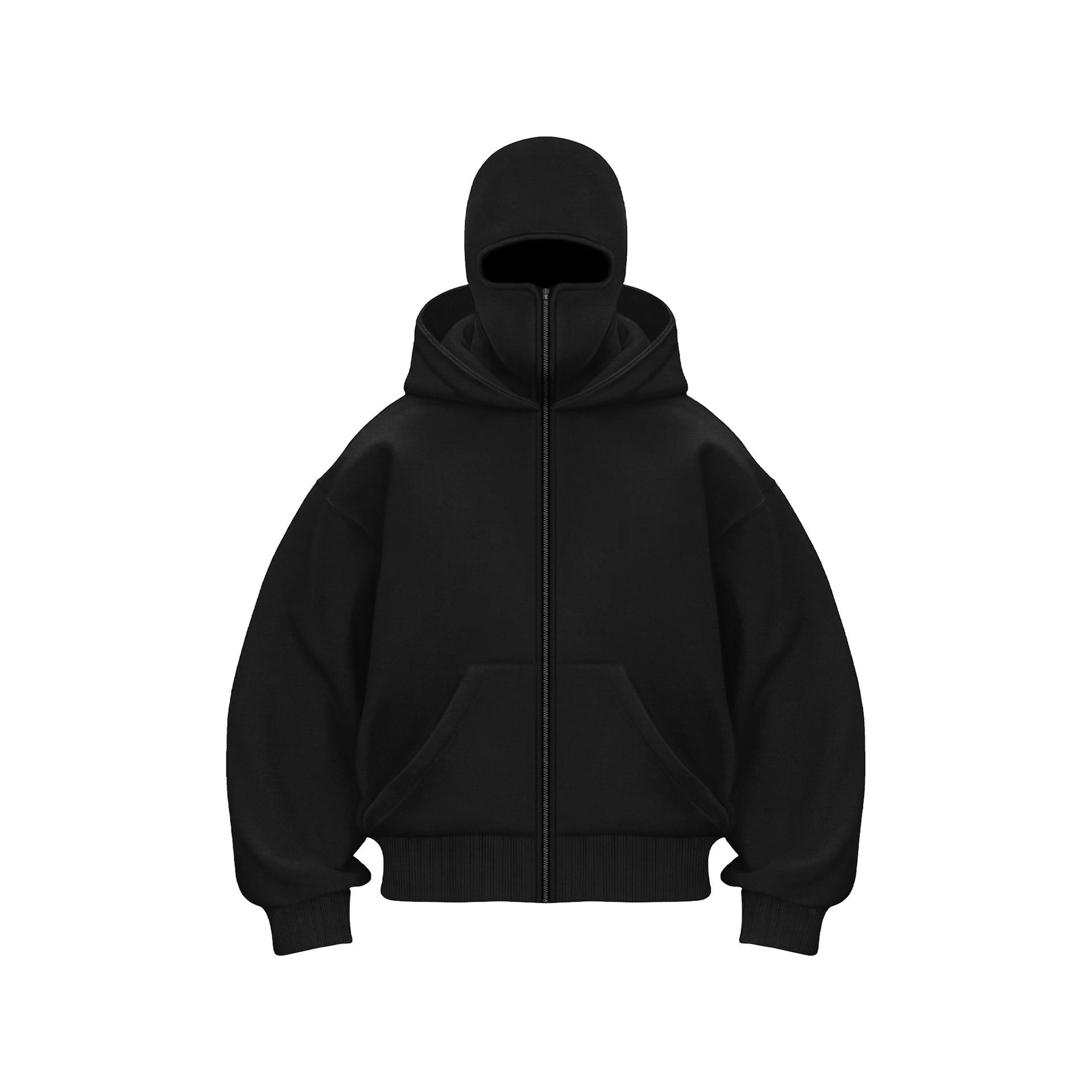 "Hoodie met ingebouwd gezichtsmasker en comfort fit, zacht grijs, ideaal voor stedelijke avonturen in herenmode."