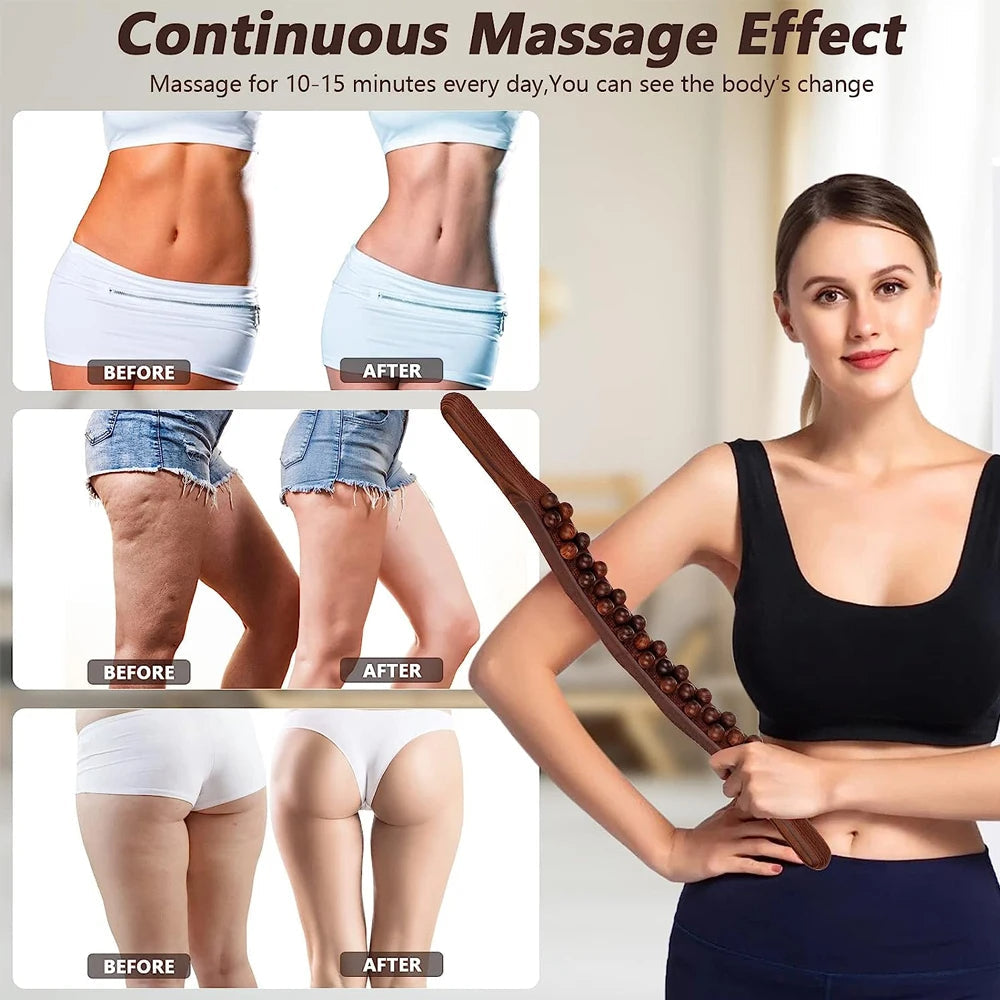 "Houten Gua Sha Stick, natuurhout, rug- en schoudermassage, ergonomisch ontwerp, bevordert bloedsomloop, stressverlichting"