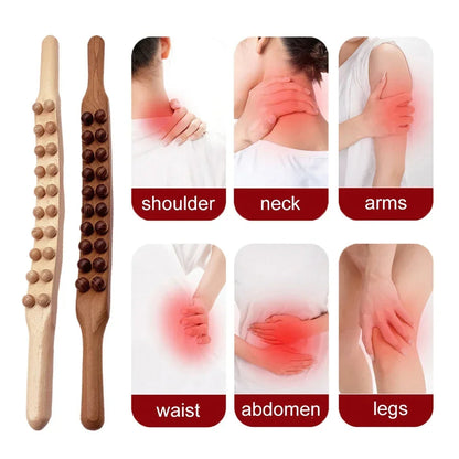 "Houten Gua Sha Stick, natuurhout, rug- en schoudermassage, ergonomisch ontwerp, bevordert bloedsomloop, stressverlichting"