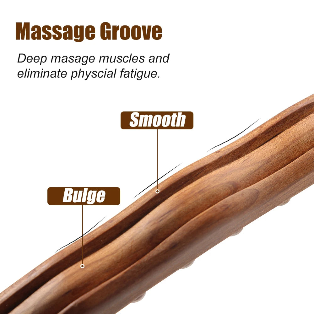 "Houten Gua Sha Stick, natuurhout, rug- en schoudermassage, ergonomisch ontwerp, bevordert bloedsomloop, stressverlichting"