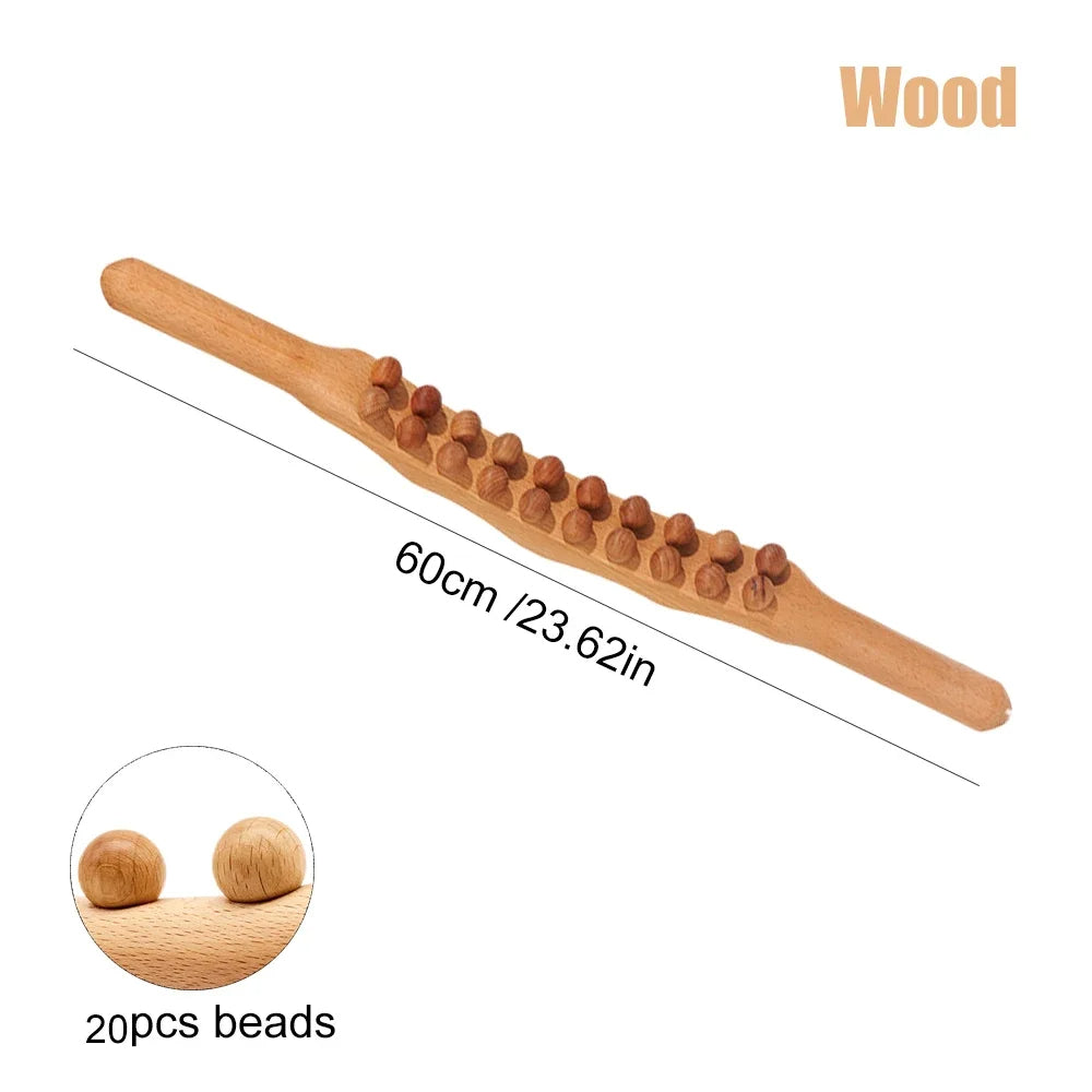 "Houten Gua Sha Stick, natuurhout, rug- en schoudermassage, ergonomisch ontwerp, bevordert bloedsomloop, stressverlichting"