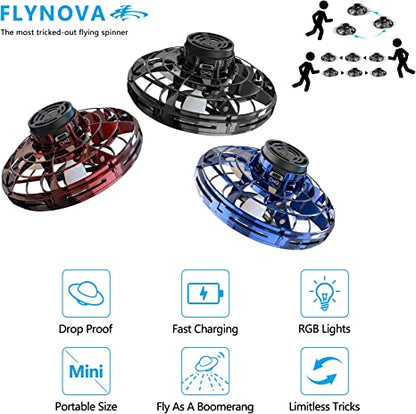 "Infrarood bestuurbare vliegende UFO-speelgoeddrone in blauw, rood, of zwart, zweeft veilig met slimme sensoren."