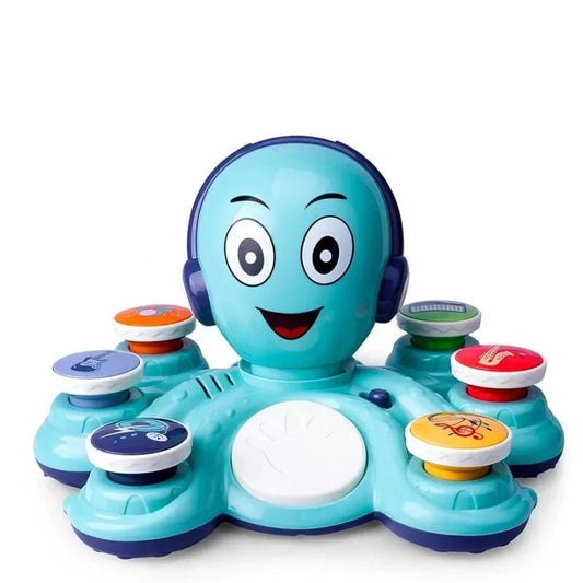 Interactieve kleurrijke octopus muziek speelgoed voor kinderen met knoppen, ideaal voor creatieve en muzikale ontwikkeling.