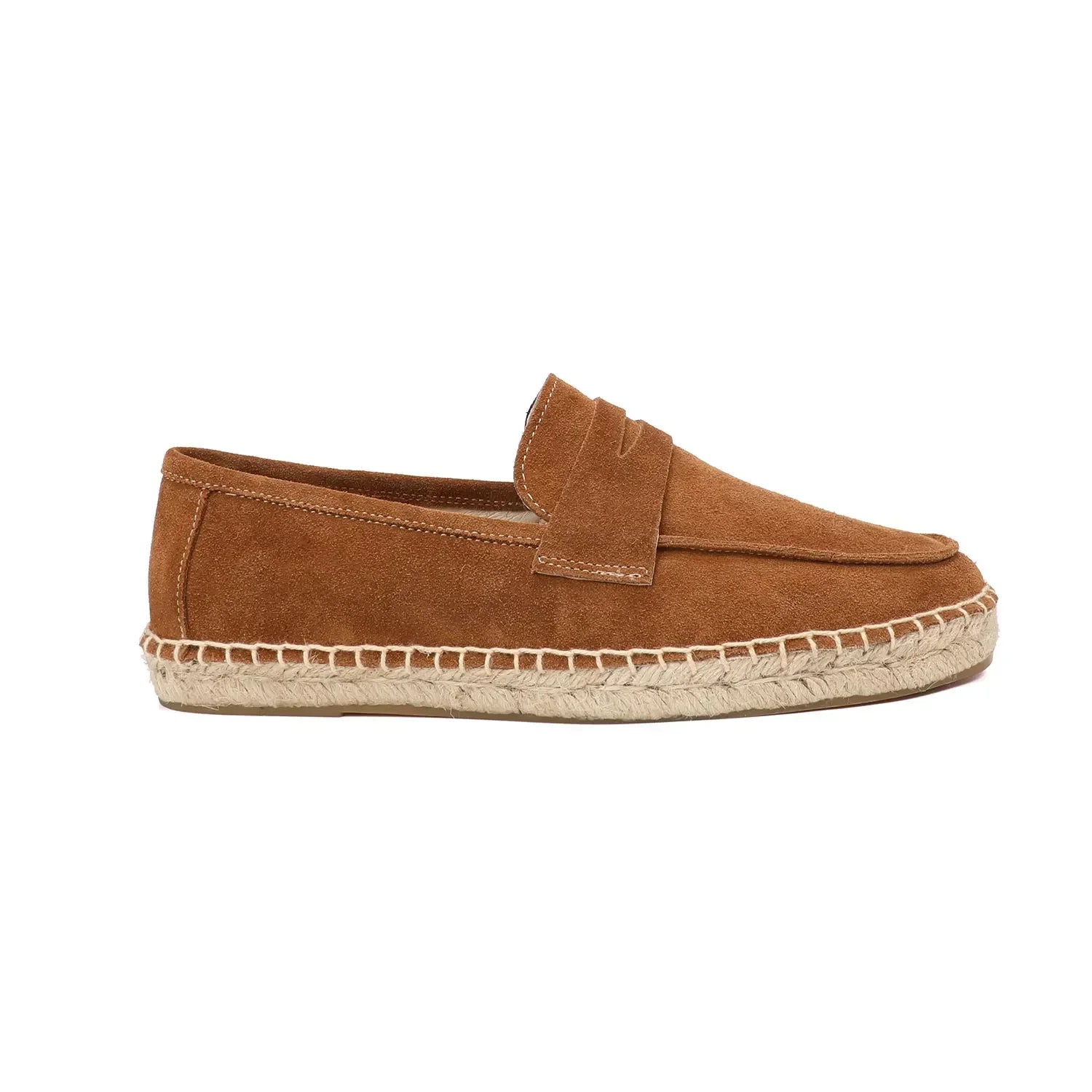 "Jute espadrilles heren, koe suede bovenkant, jute zool, casual stijl, in kleuren bruin, groen, marineblauw, zand."