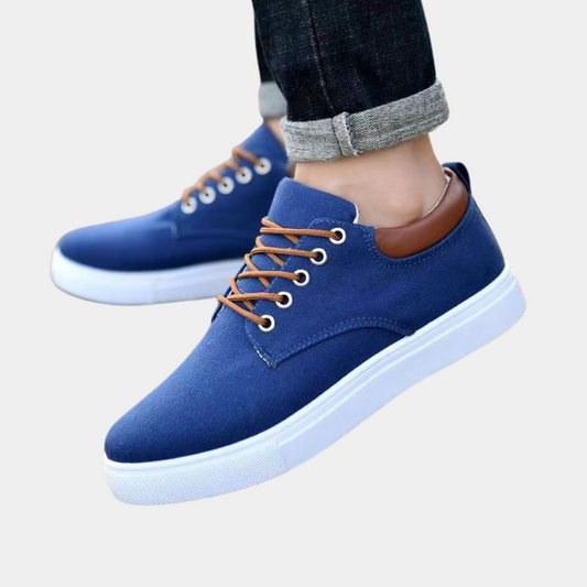 "Khaki herensneakers, orthopedisch ontwerp, comfortabel, stijlvol, ideaal voor casual outfits, extra voetondersteuning."