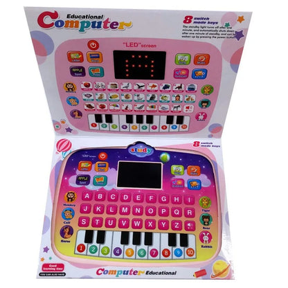 "Kindertablet met interactieve functies, kleurrijk ontwerp, licht en geluid, educatief speelgoed voor kinderen, roze of blauw