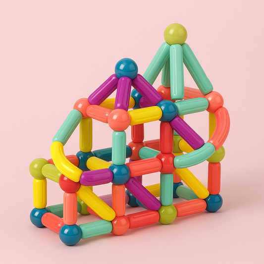 "Kleurrijke magnetische sticks speelset voor kinderen, bevordert creativiteit en probleemoplossende vaardigheden."