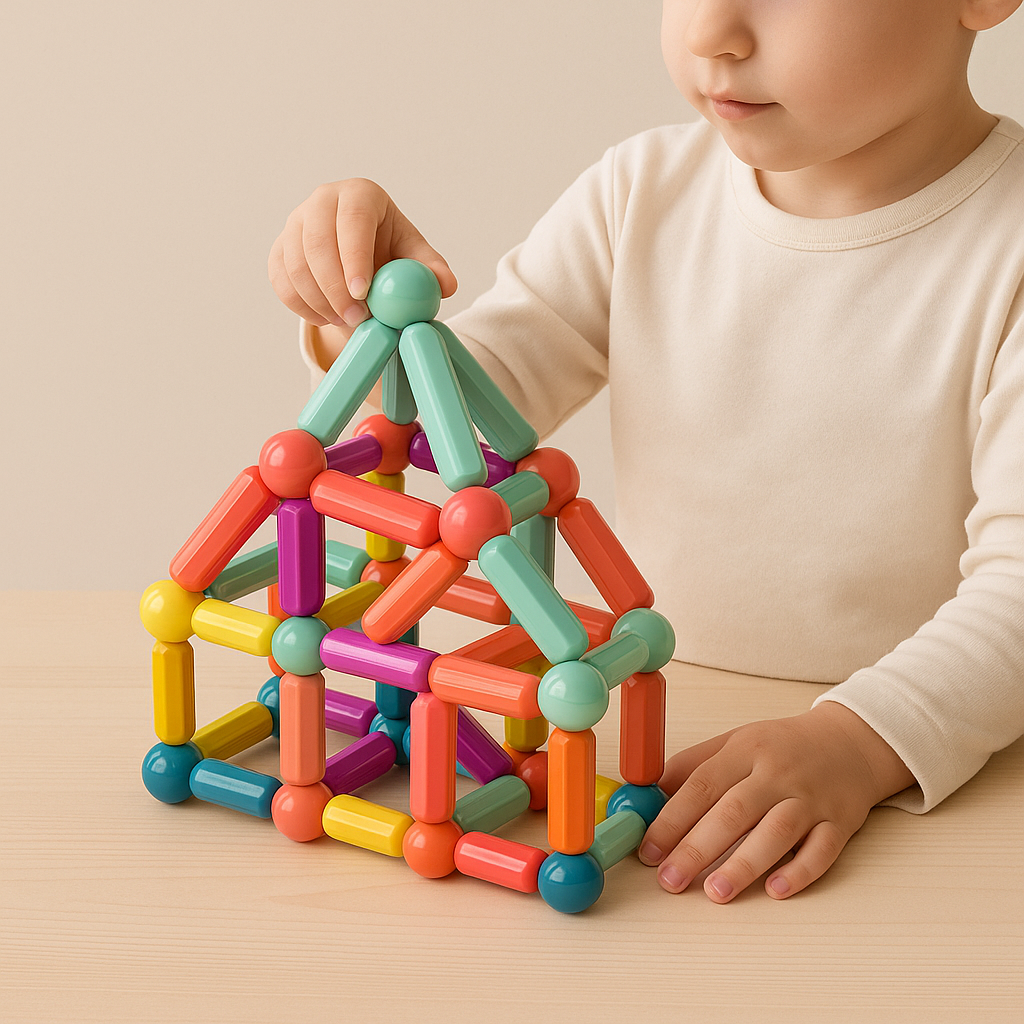 "Kleurrijke magnetische sticks speelset voor kinderen, bevordert creativiteit en probleemoplossende vaardigheden."