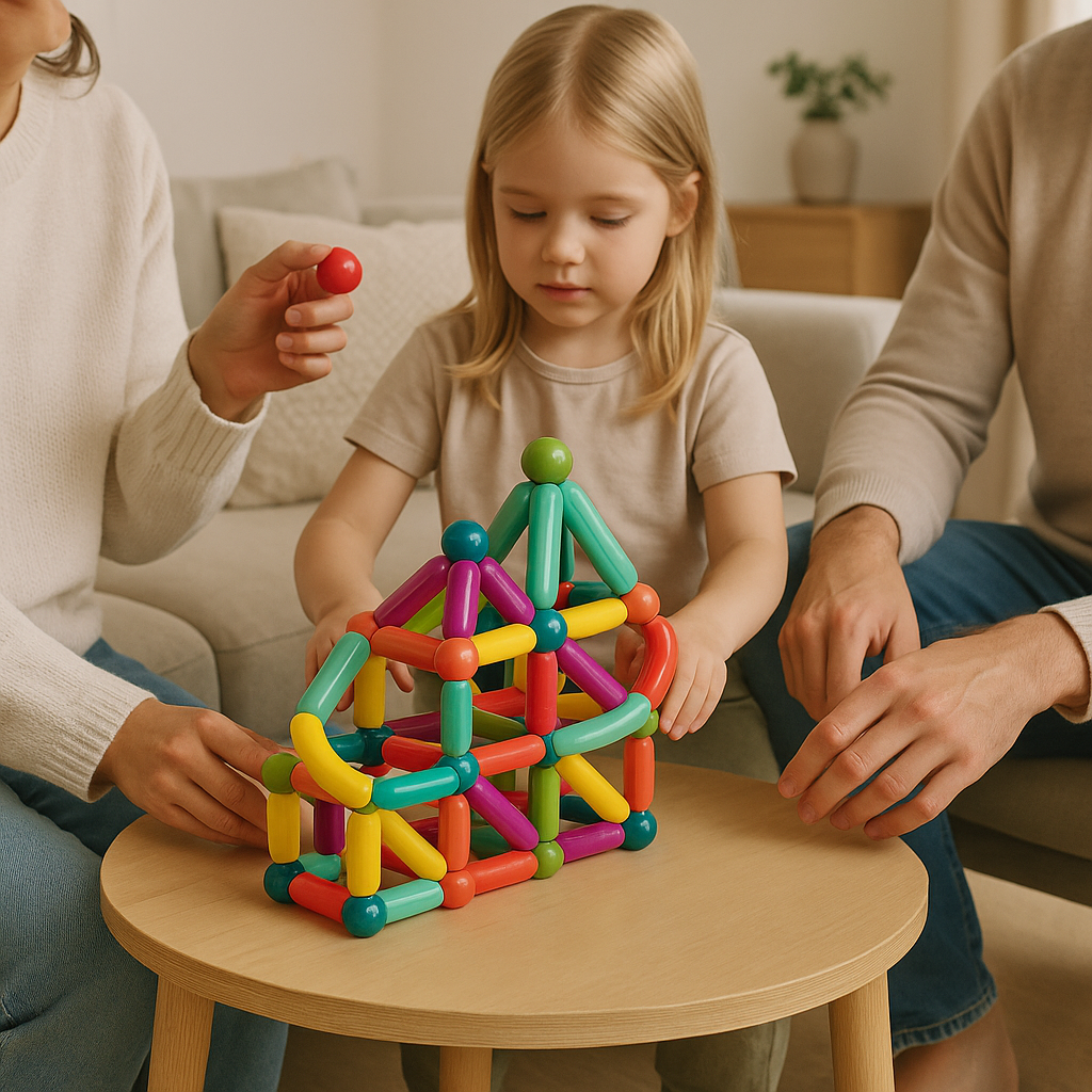 "Kleurrijke magnetische sticks speelset voor kinderen, bevordert creativiteit en probleemoplossende vaardigheden."