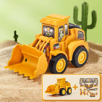 "Kleurrijke speelvoertuigen set met bulldozers en graafmachines, educatief speelgoed voor kinderen, bevordert motoriek."