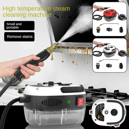 "Krachtige 2500W stoomreiniger, ideaal voor huis en auto, zilvergrijs design met ergonomisch handvat."