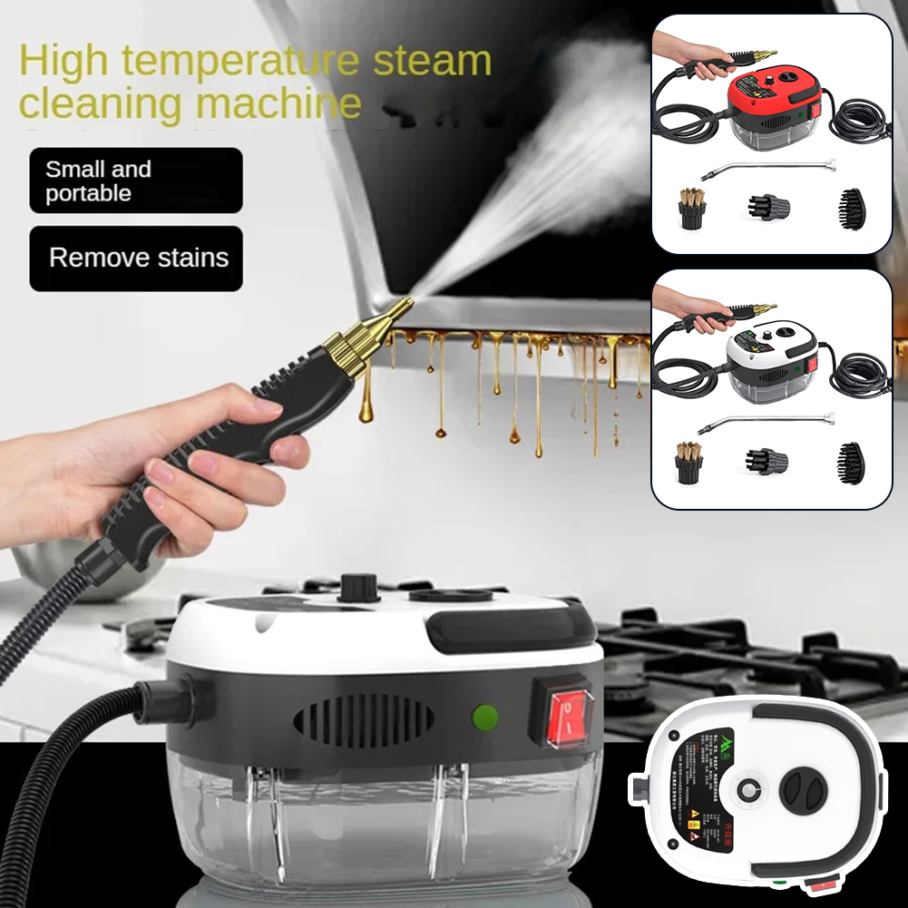 "Krachtige 2500W stoomreiniger, ideaal voor huis en auto, zilvergrijs design met ergonomisch handvat."