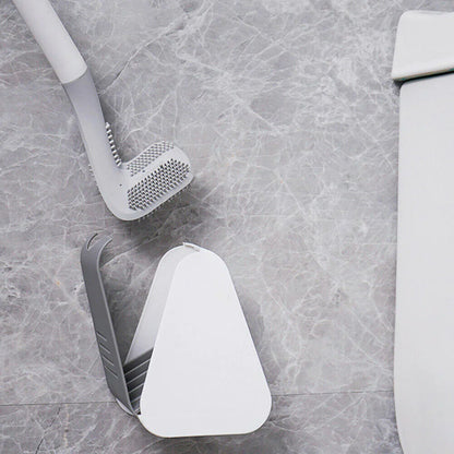 L-vormige toiletborstel met flexibele TPR-borstelharen, innovatief voor hygiëne en stijl, geschikt voor moeilijk bereikbare p