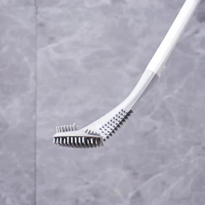L-vormige toiletborstel met flexibele TPR-borstelharen, innovatief voor hygiëne en stijl, geschikt voor moeilijk bereikbare p