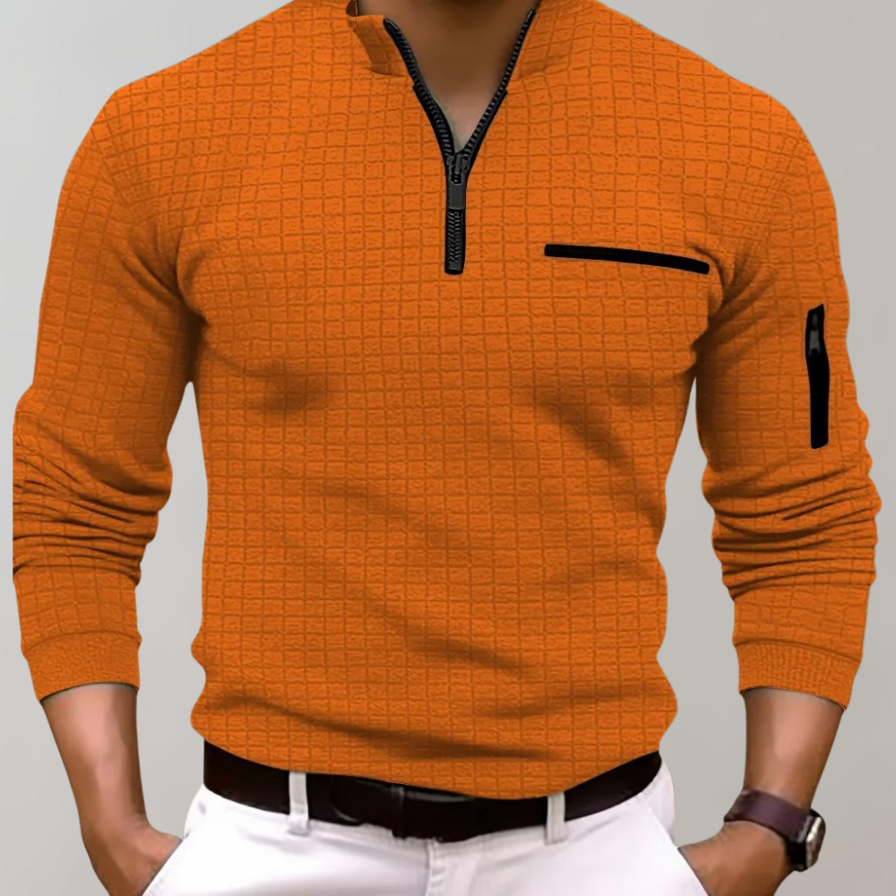 "Lange mouwen herenpolo in elegante stijl, verkrijgbaar in diverse kleuren, gemaakt van zacht katoen."
