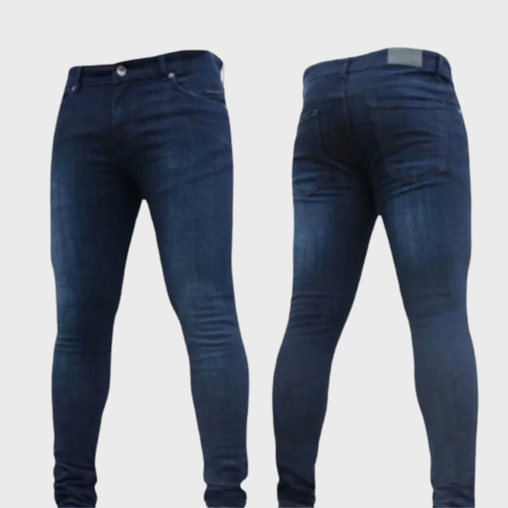 "Lichtblauwe heren skinny jeans, slank ontwerp voor comfort en stijl, ideaal voor casual en semi-formele gelegenheden."