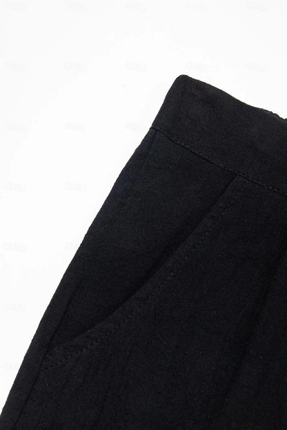 "Linnen-katoenen heren korte broek, zomerstijl, beige kleur, lichtgewicht en ademend ontwerp, geschikt voor casual uitjes."