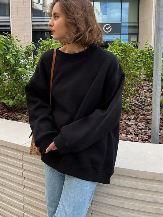 "Liv oversized sweater, lichtgrijs, zachte stof, dameskleding, comfortabele en veelzijdige trui voor elke gelegenheid, trendy
