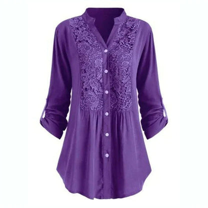 "Luchtige damesblouse met pofmouwen in zomerse stijl, elegante pasvorm, perfect voor casual en formele gelegenheden."