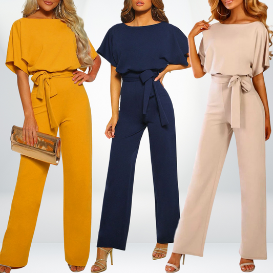"Luchtige damesjumpsuit, elegant blauw design, ademende stof, verstelbare taille, geschikt voor elke gelegenheid."